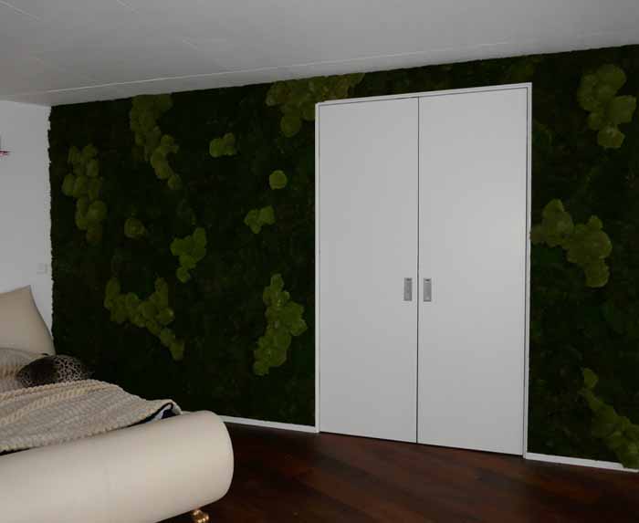 Für einen guten Schlaf - Eine grüne Mooswand im Schlafzimmer, wieso nicht!